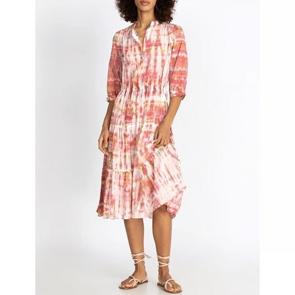 Johnny Was X Amanda Bond Julia Dress Xs/S Roses And Love Tie Dye